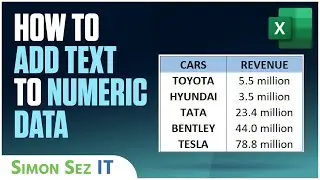 How to Add Text to Numeric Data in Microsoft Excel