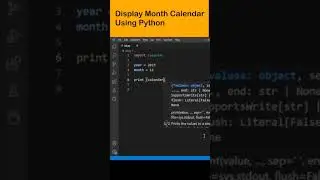 Display Month Calendar using Python #shorts #coding #programming