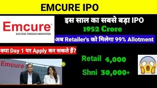 Emcure pharmaceuticals ipo●1952 Crore IPO ●क्या Day 1 पर Apply करे?● Emcure IPO gmp !Apply Or not