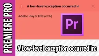 [English Subtitle] Adobe Premiere Pro Error - A low-level exception occurred in: