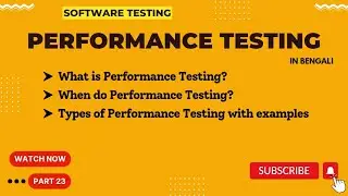 QA manual testing tutorial for beginners | Performance Testing | Performance Testing and its types