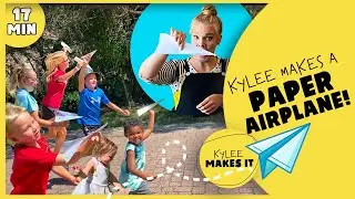 Kylee Makes a Paper Airplane | Easy Paper Craft for Kids to Learn How to Make a Paper Plane