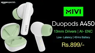 Mivi Duopods A450 TWS Earbuds | 13mm Drivers | Rich Bass | AI- ENC | Low- Latency | Features | Price