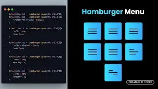 Hamburger Menu Design in HTML & CSS only. | Creative JS Coder