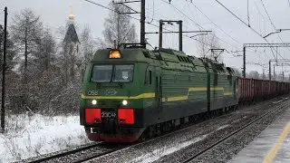 Trains on the St. Petersburg - Volkhov railway. Russia. Leningrad region. Mga - Naziya stretch.