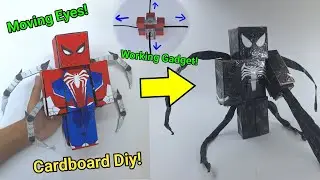 SpiderMan Becomes Venom and AntiVenom With 5 Gadget and 15 Abilities Cardboard Diy |SPIDER-MAN 2 PS5