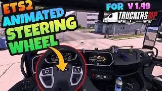 ETS 2  Animated Steering Wheel for TruckersMP, ets 2 v1.50 mod. Easy Install plugins Hindi guide.