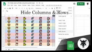 Google Sheets Beginners - Hide and unhide columns and rows(13)