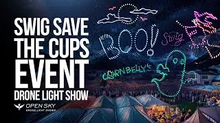 Drone Light Show for Swig Save the Cups Event at Cornbelly's