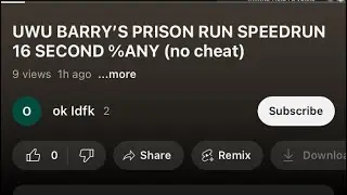 UWU BARRY'S PRISON RUN SPEEDRUN (1.93 SECOND NO CHEAT OR HACK) @uwucutesingle