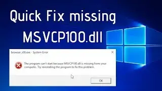 Fix missing MSVCP100.dll problem