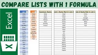 Compare Two Lists and Find Matches & Differences with 1 Formula - Excel Magic Trick