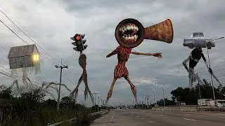 Siren Head / house head / Traffic Light Head /  Siren Head Car   CAUGHT on CAMERA..! ||