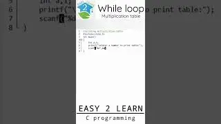 print multiplication table | while loop | 