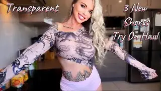 TOP Try On Haul with NEW Shorts 🖤🩷🩵 | EllieKarrx