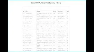 Search HTML Table Data by using JQuery