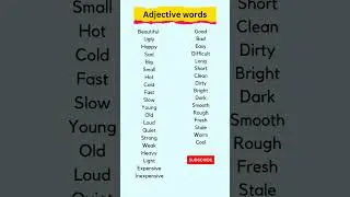 Adjective words | Basic english. 