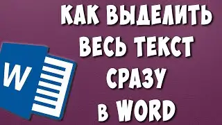 Как Выделить Весь Текст Сразу в Ворде / Как Выделить Весь Текст с Помощью Клавиш Клавиатуры в Word