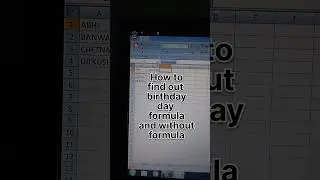 How to findout birthday day name formula and without formula/ birthday ka din kese nikale #ytshorts