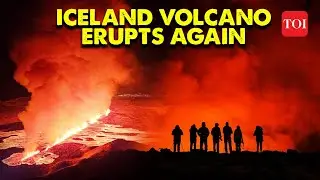 Iceland Volcano: Drone footage shows volcano near Grindavík erupting for Second time in 2024 | TOI