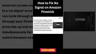 How to Fix No Signal on Amazon Firestick #shorts #shortvideo #amazonfiretvstick #amazonfiretv