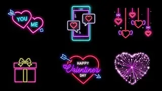 Free 4K NEON VALENTINE GREEN SCREEN | No Copyright