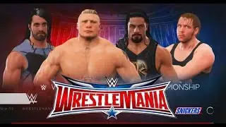 WWE 2K17-Brock Lesnar vs Seth Rollins vs Roman Reigns vs Dean Ambrose -WWE Fatal 4-Way Match (PS4)