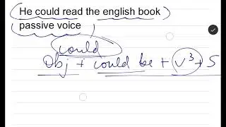 He could read the english english passive voice | Passive Voice of " Could "