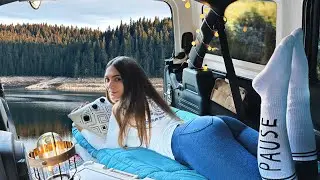 Solo camping & Mushrooms Hunting on the Forest mountain Lake | ASMR Adventure with my Car