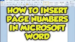 How To Insert Page Numbers In Microsoft Word 2016 / 2010 - Microsoft Word Page Numbering Tutorial