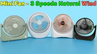 Mini Fan - Desktop Fan With 3 Speeds, Cool Natural Wind, Rechargeable Portable | Unboxing & Review