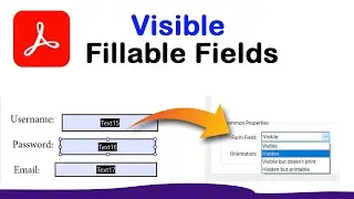 How to visible fillable fields in pdf using Adobe Acrobat Pro DC