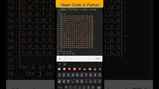 Heart in python 🐍 || python coding status 😍😜 