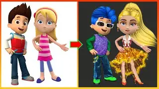 Ryder Katie Paw Patrol Glow Up Elemental  - Disney Pixar Art - PAW PATROL
