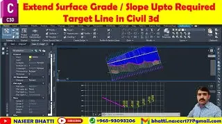 Extend Surface with Grade or Slope up to Required width Target Line in Civil 3d