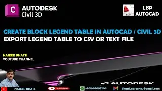 Create Block Legend Table in AutoCad | Export Lengend Table to CSV or Text file | Legend Lisp | Lisp
