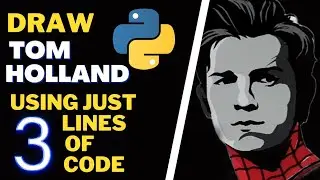 Draw Tom Holland Image using just 3 lines of Python code || Python turtle tutorial @TomHolland