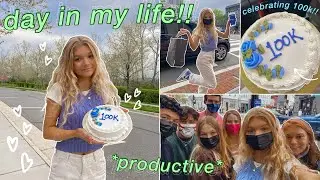 PRODUCTIVE DAY IN MY LIFE: *spring downtown vlog, celebrating 100k, +giveaway!*