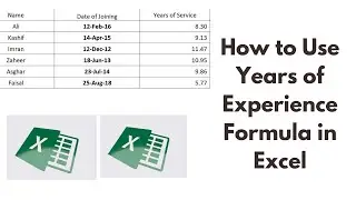 How to use Years of Experience Formula in Excel | How to use yearfrac formula in excel