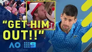 Novak boots Wheres Wally hecklers from Rod Laver - Australian Open 2023 | Wide World of Sports