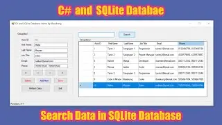 C# Tutorial : How to Search data in SQLite Database