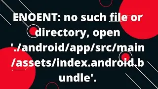 ENOENT: no such file or directory, open './android/app/src/main/assets/index.android.bundle'.