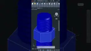 AutoCAD 3D, How to draw pipe fitting, union connector, 3D modeling, part 6, sketches #shorts