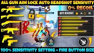 PERFECT ( AIM LOCK 🔒) HEADSHOT SENSITIVITY SETTING | FREE FIRE NEW HEADSHOT TRICK | AIM LOCK TRICKFF