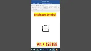 Briefcase symbol in MS Word | Insert Briefcase 💼 Symbol in MS Word |  