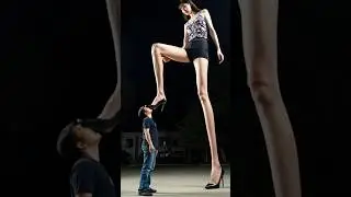 AI Mini Giantess #sizedifference #tallwoman #giantess #minigiantess #giantessgrowth #tallgirl #heigh