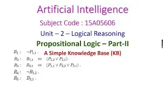 Simple Knowledge Base-Propositional Logic-Artificial Intelligence-Unit–2-Logical Reasoning-15A05606