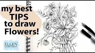 My Best Tips to draw Flowers/ Vintage botanicals/ Step by step