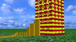 3D DOMINO TOWER || Domino Falling || 3D Animation || 3DS Max Film || Mass FX || HD