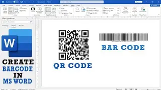 Create QR Code & Barcode in MS office Word Pad